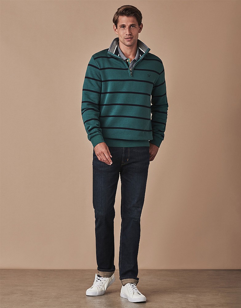 crew half zip sweatshirt