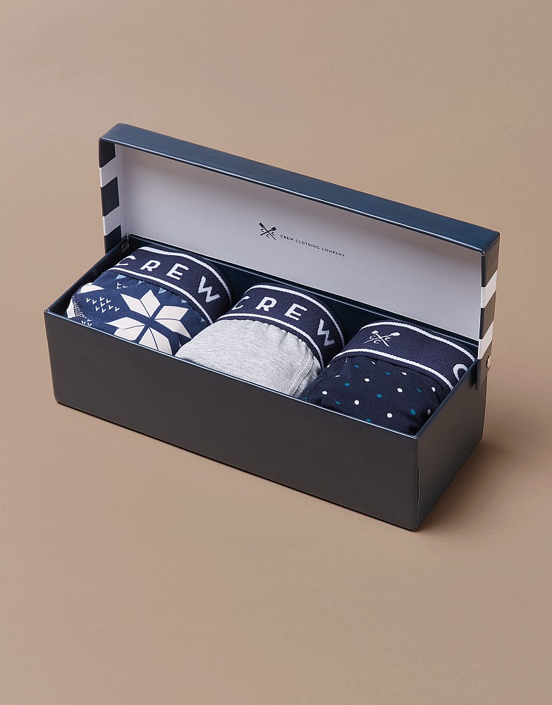 Men's 3 Pack Boxer Box from Crew Clothing Company