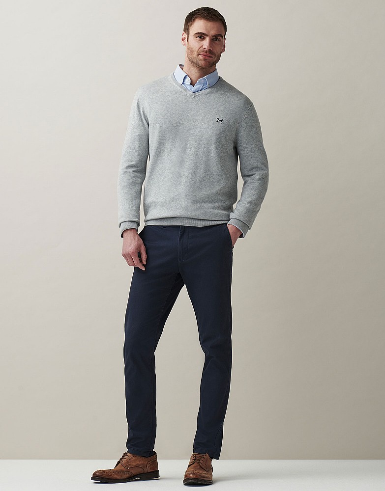 Cotton V Neck Jumper from Crew Clothing 