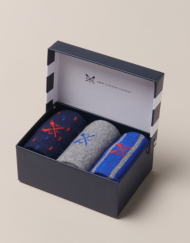 Men's 3 Pack Sock Box from Crew Clothing Company