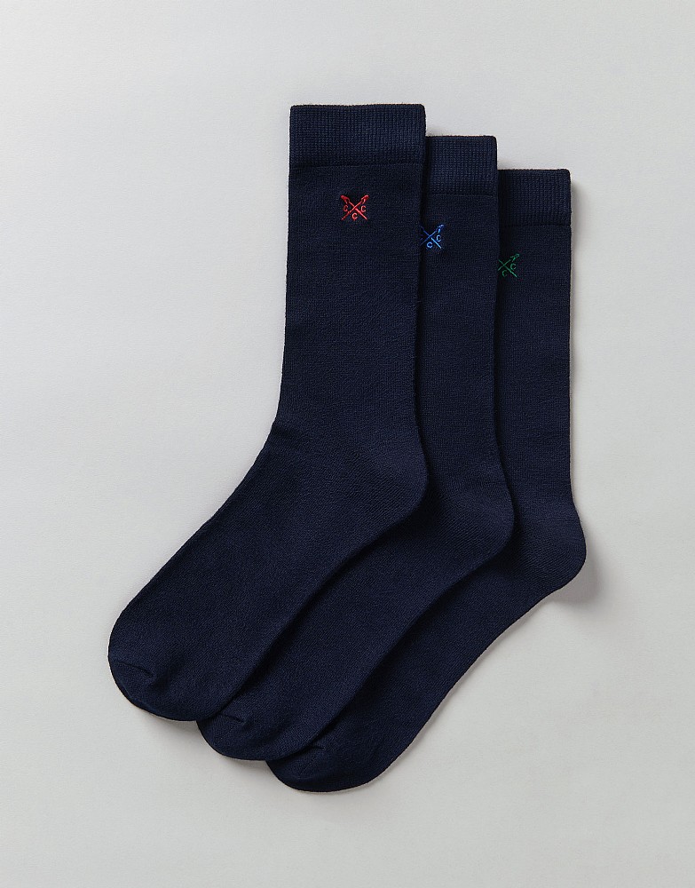 3 Pack Embroidery Bamboo Cascade Socks