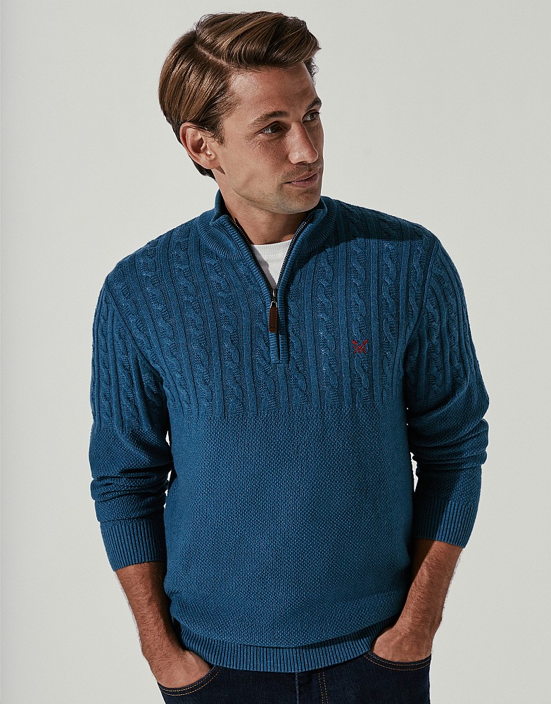 Garter Cable Half Zip Jumper