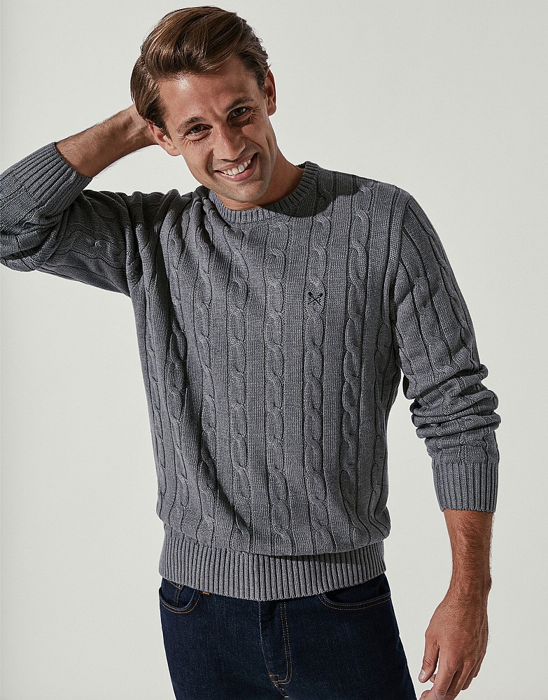 Men's Regatta Cable Crew Neck Jumper from Crew Clothing Company