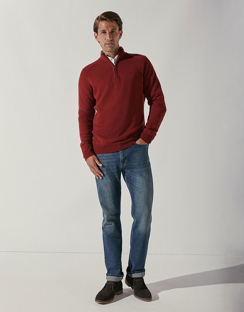 Men's Merino Cashmere Half Zip Jumper 