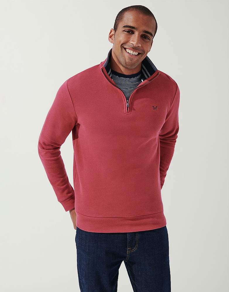crew half zip sweatshirt