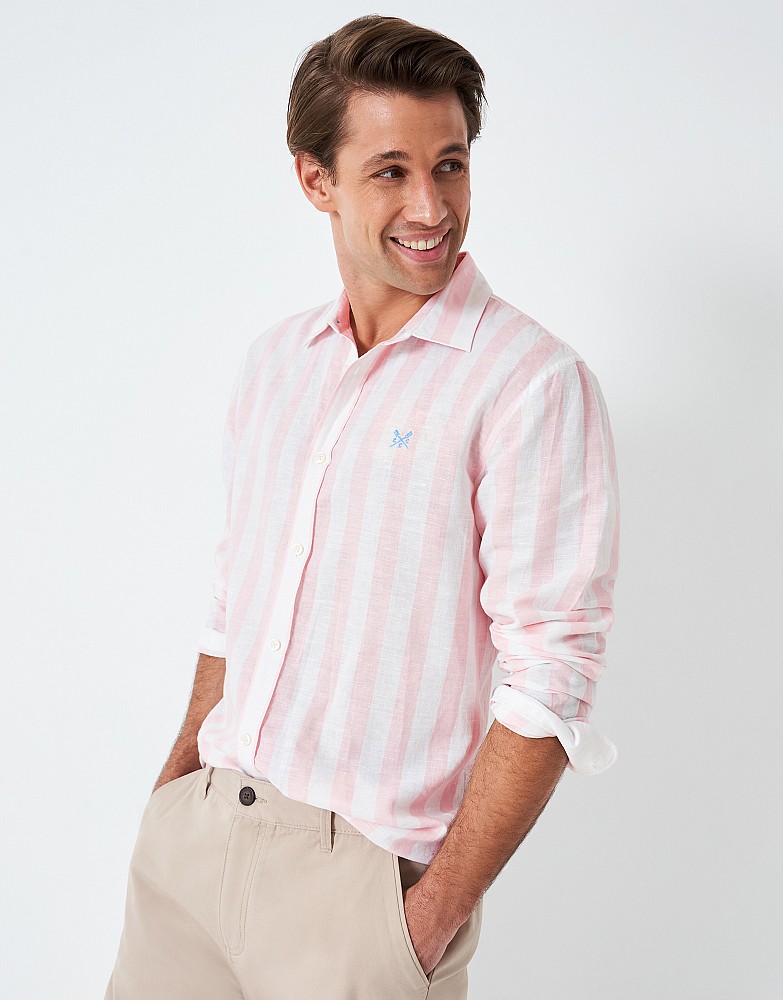 Long Sleeve Stripe Linen Shirt