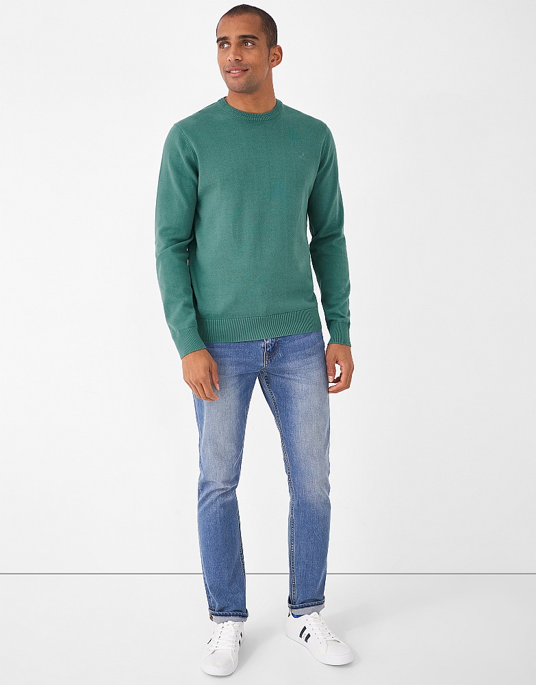 Men's Coloured Cotton Crew Neck Jumper 