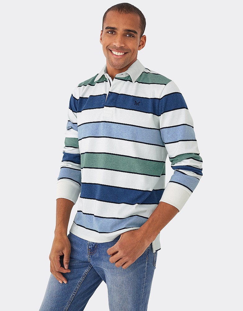 Sea Foam Rugby Shirt from Crew Clothing 