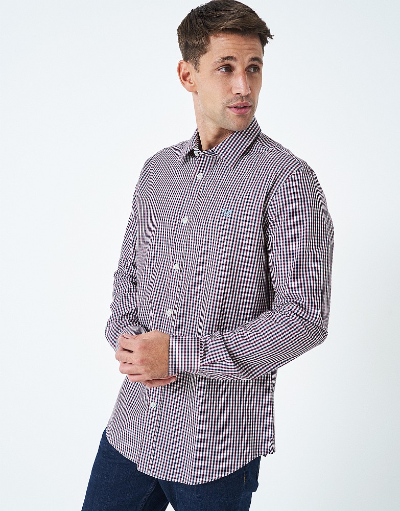 Men's Long Sleeve Slim Fit Tattersall Check Shirt from Crew Clothing ...