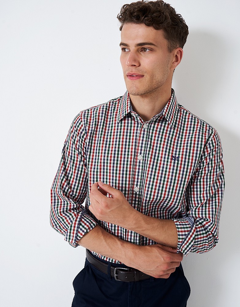 Men's Long Sleeve Multi Gingham Shirt from Crew Clothing Company