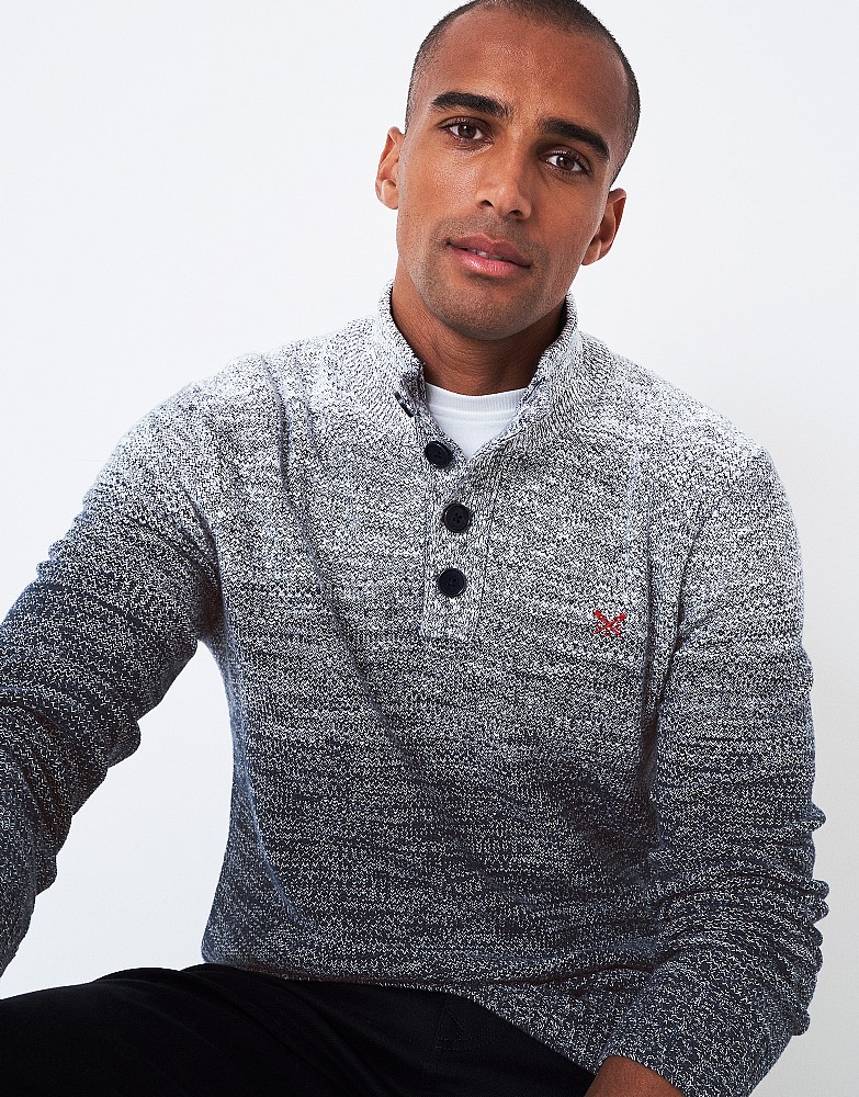 Men's Ombre Half Button Jumper from 