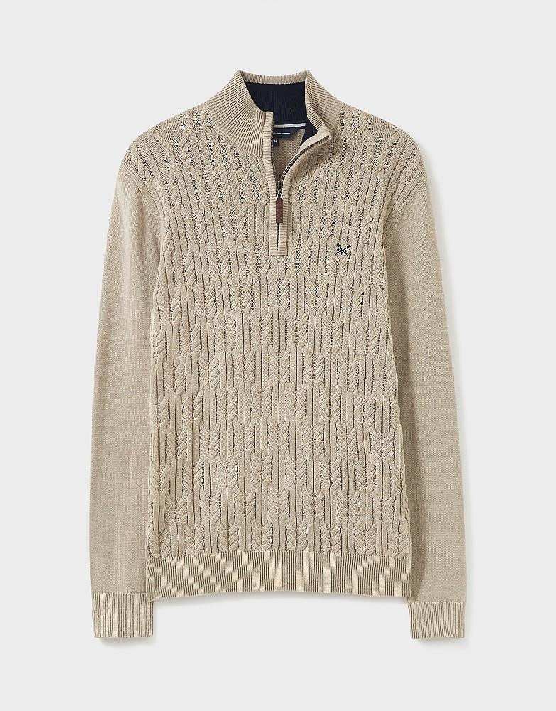 Men's Twisted Cable Half Zip Jumper 