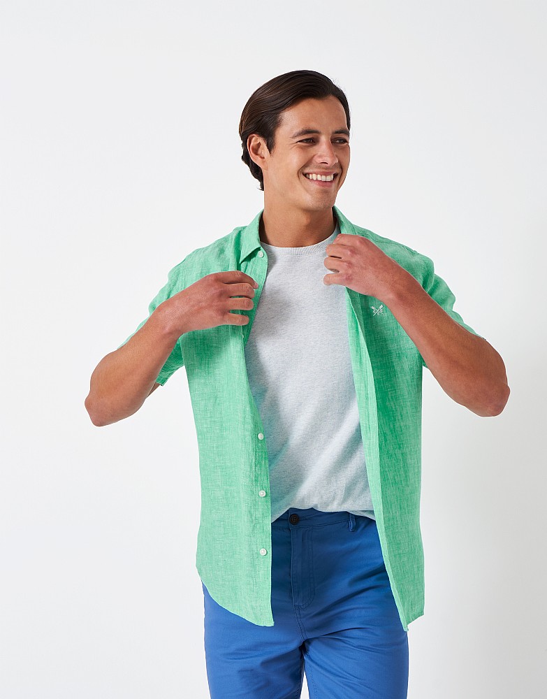 Men's Short Sleeve Linen Shirt from Crew Clothing Company
