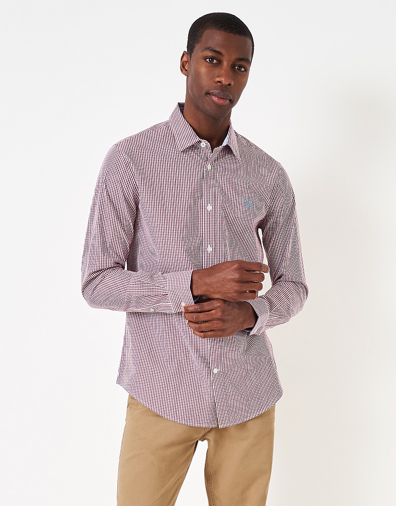 Men's Crew Slim Fit Micro Gingham Shirt from Crew Clothing Company