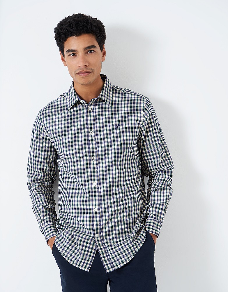 Men's Slim Fit Tattersall Twill Shirt from Crew Clothing Company