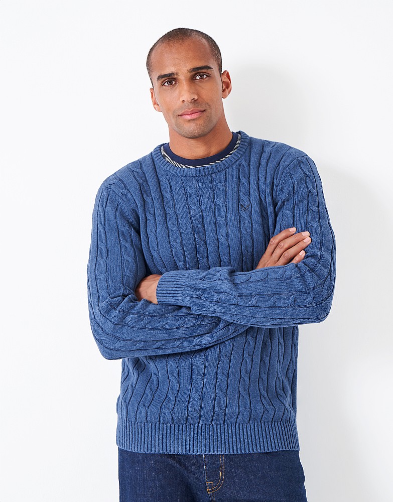 Oarsman Cable Knit Crew Neck Jumper