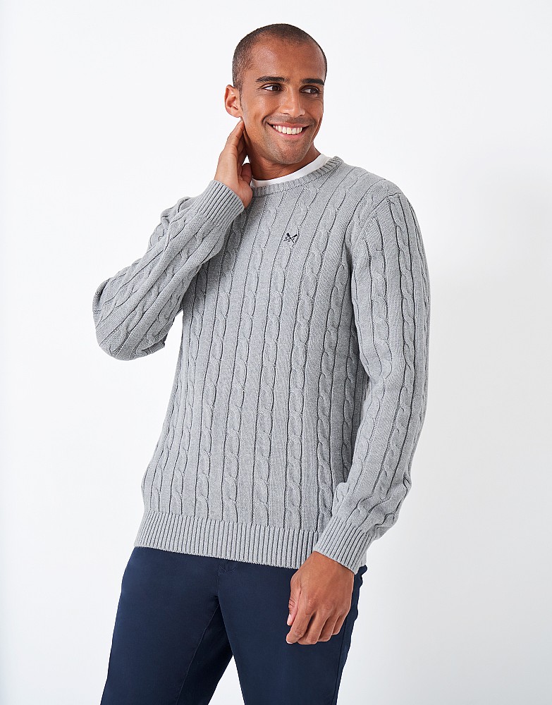 Men's Oarsman Cable Knit Crew Neck Jumper from Crew Clothing Company