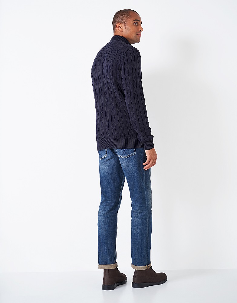 Men's Classic Cable Knit Half-Zip Jumper - Textured Design for Comfort & Style main image 1