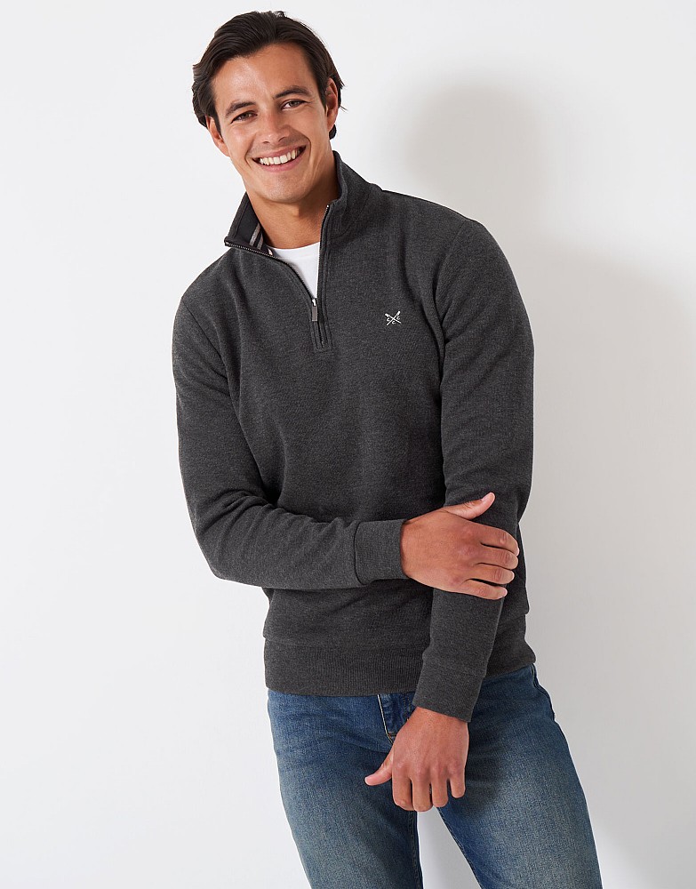 Men's French Rib Half Zip Sweatshirt from Crew Clothing Company