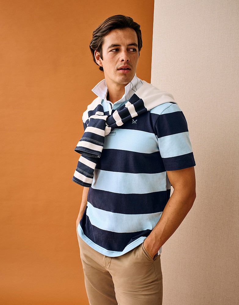 Short Sleeve Striped Rugby Shirt