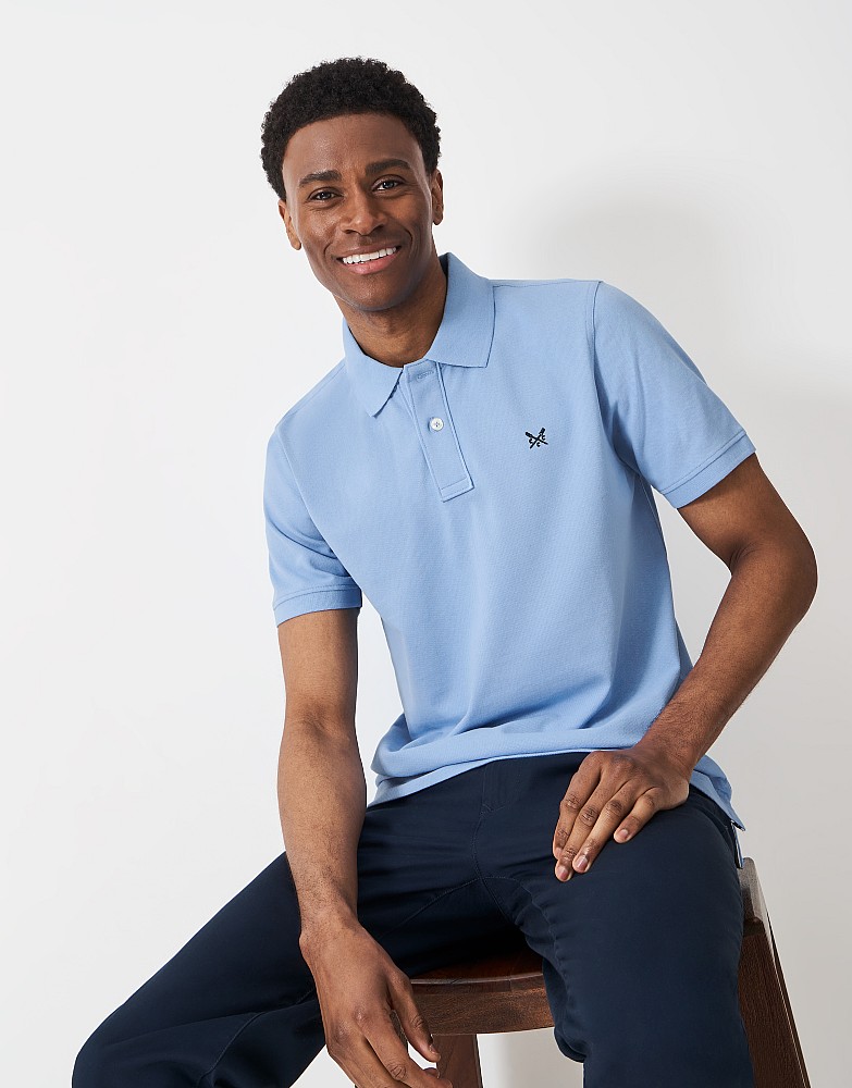 Classic Pique Polo Shirt in Sky Blue