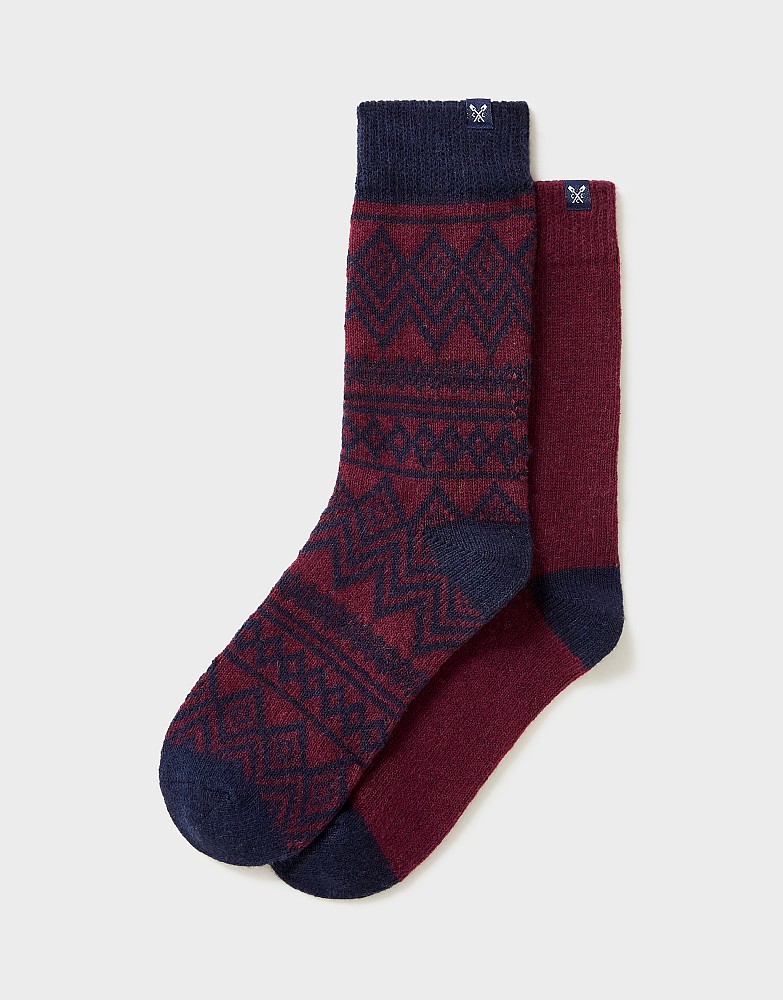 2 Pack Fairisle Boot Socks