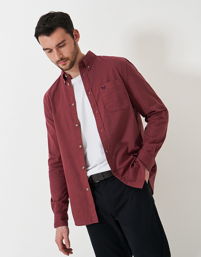Long Sleeve Garment Dyed Cotton Oxford Classic Fit Shirt