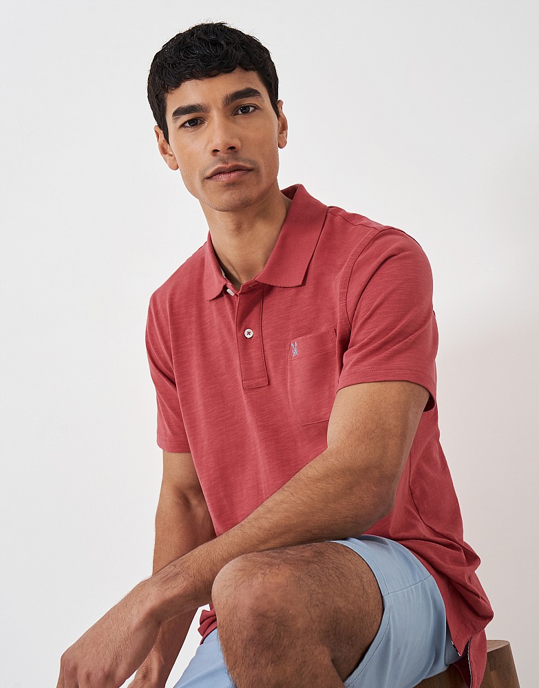 Rib Collar Slub Polo Shirt