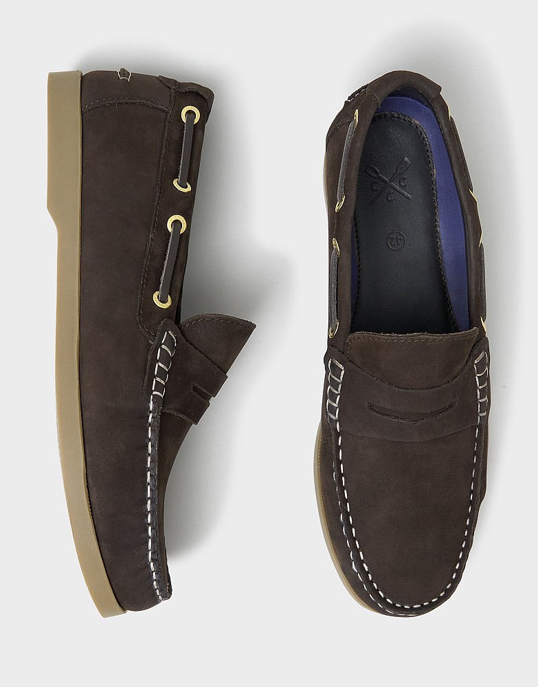 Slip on Deck Shoe In Chocolate brown
