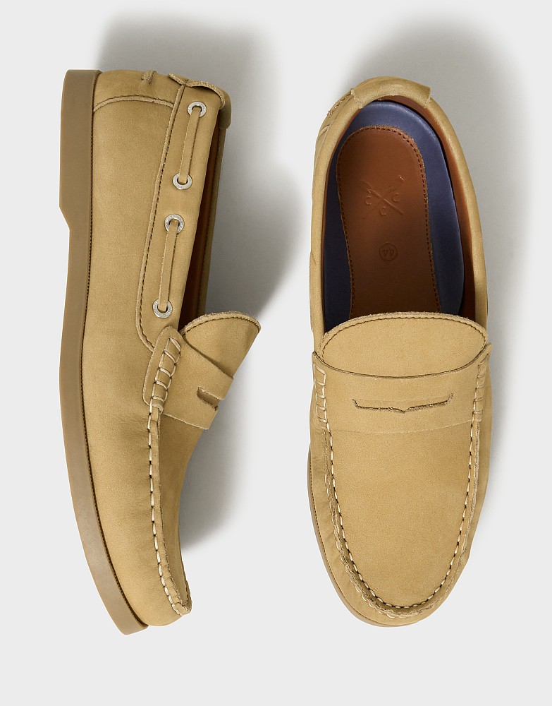 Slip on Deck Shoe In Beige