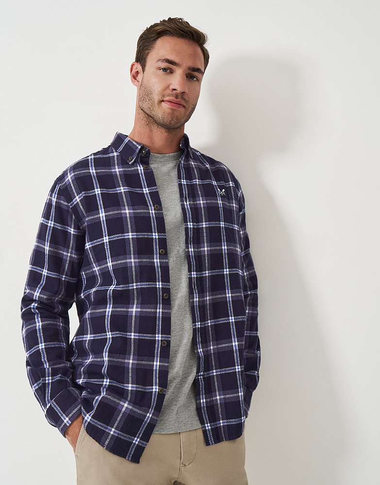 Long Sleeve Cotton Flannel House Check Shirt