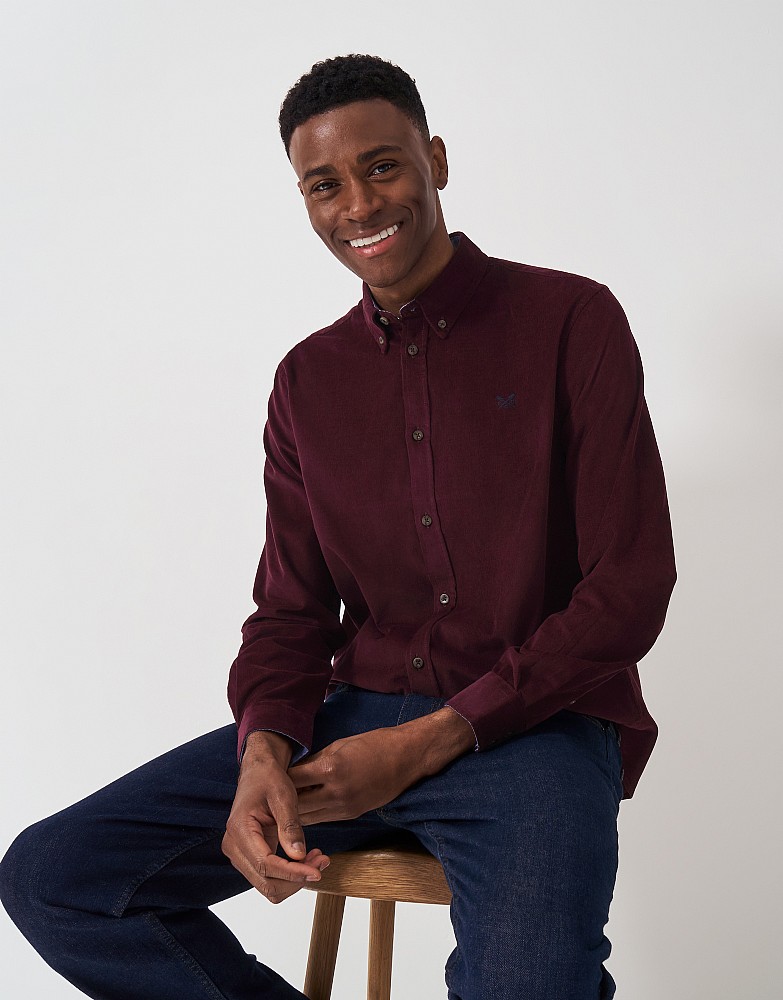 Cotton Corduroy Shirt in Burgundy