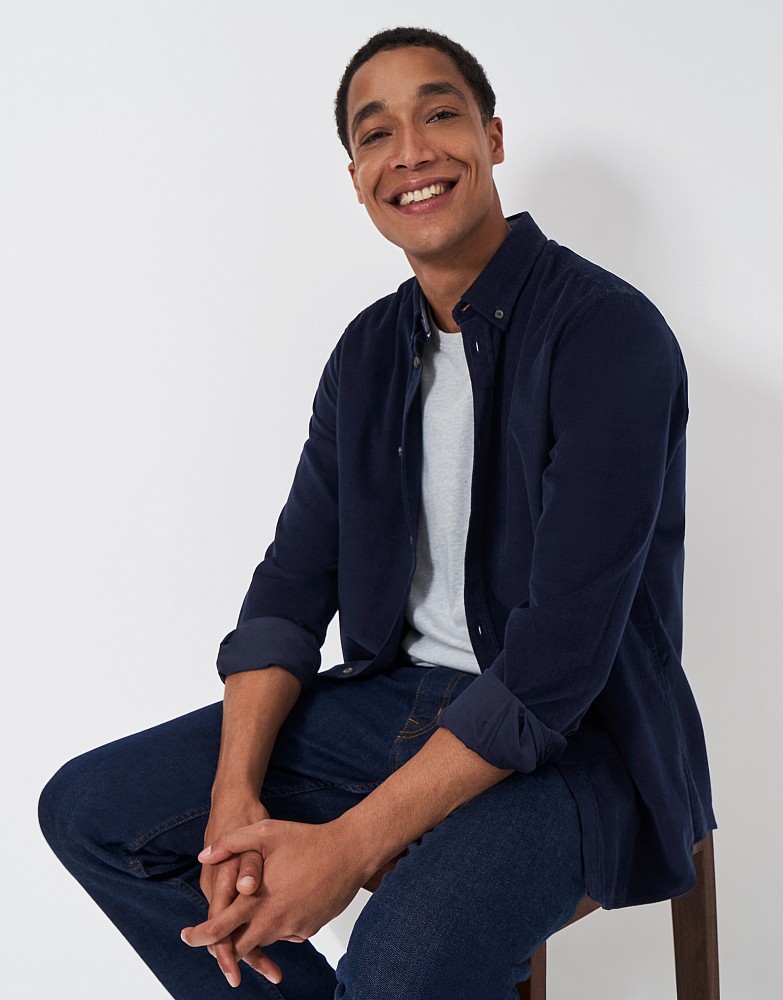 Cotton Corduroy Shirt in Navy