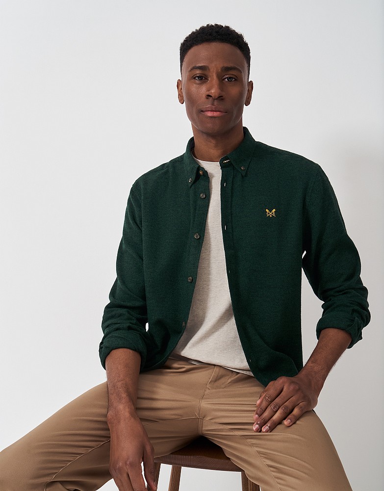 Cotton Flannel Shirt in Green