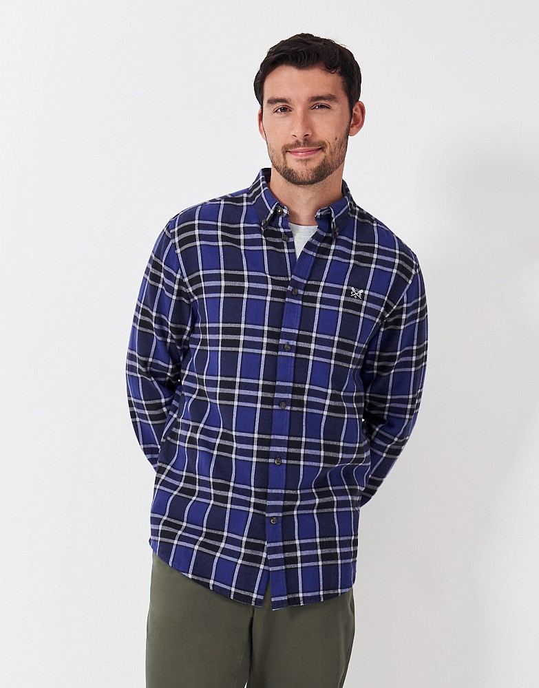 Flannel Shirt in Navy and Blue Check