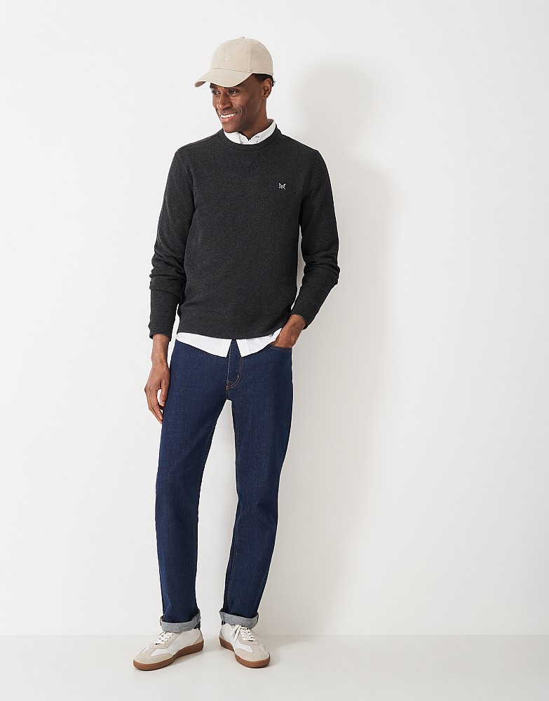 French Rib Crewneck Sweatshirt in Charcoal Marl