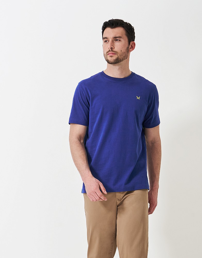 Classic Cotton Crew Neck T-Shirt in Dark Blue