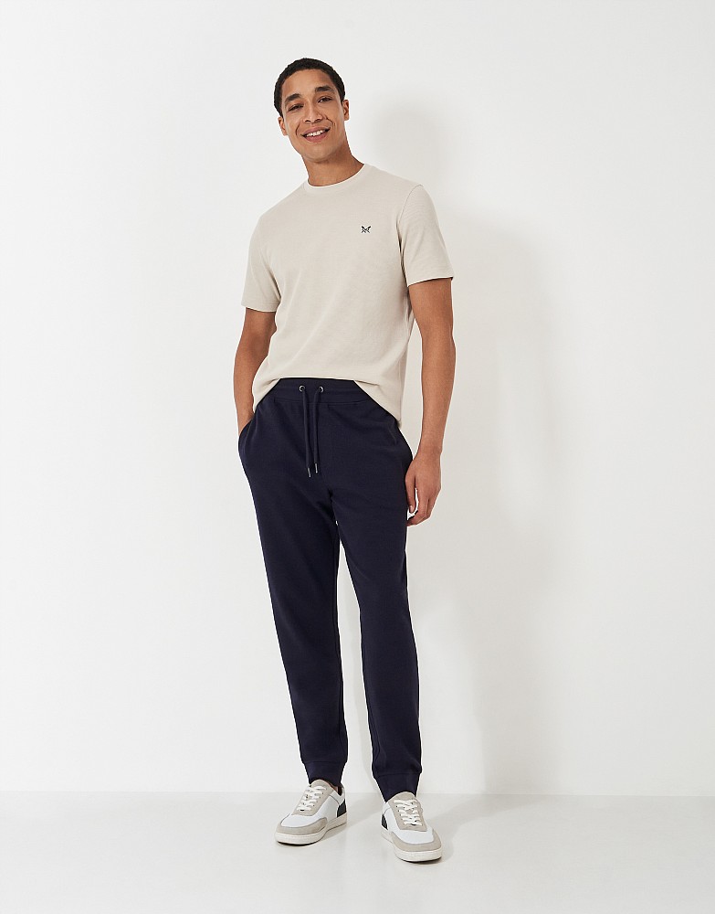 Cotton Blend Waffle Lounge Trouser in Navy