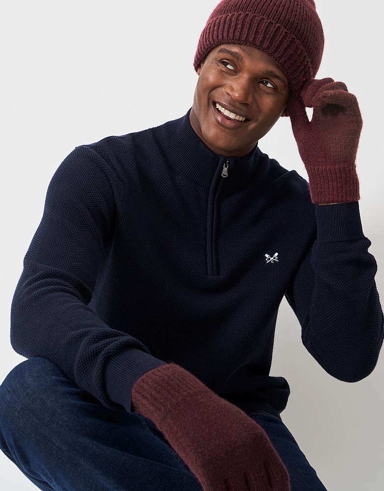 Ribbed Gloves in Burgundy