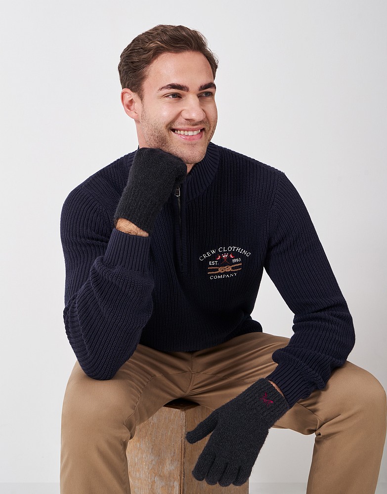 Ribbed Glove in Charcoal