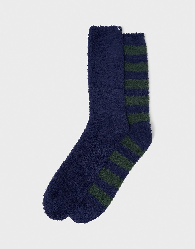 2 Pack Fluffy Socks in Navy