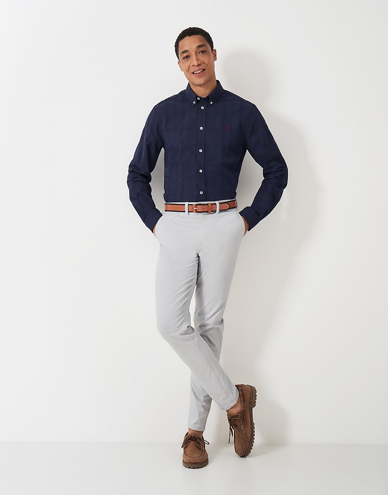 Long Sleeve Twill Shirt in Navy