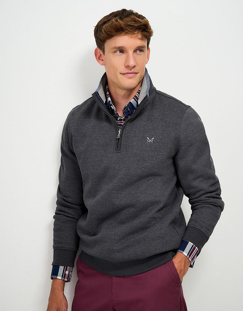 Classic Half-Zip Sweatshirt in Charcoal Marl