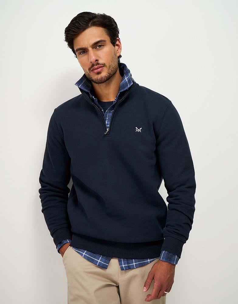 Classic Half Zip Sweat in Navy