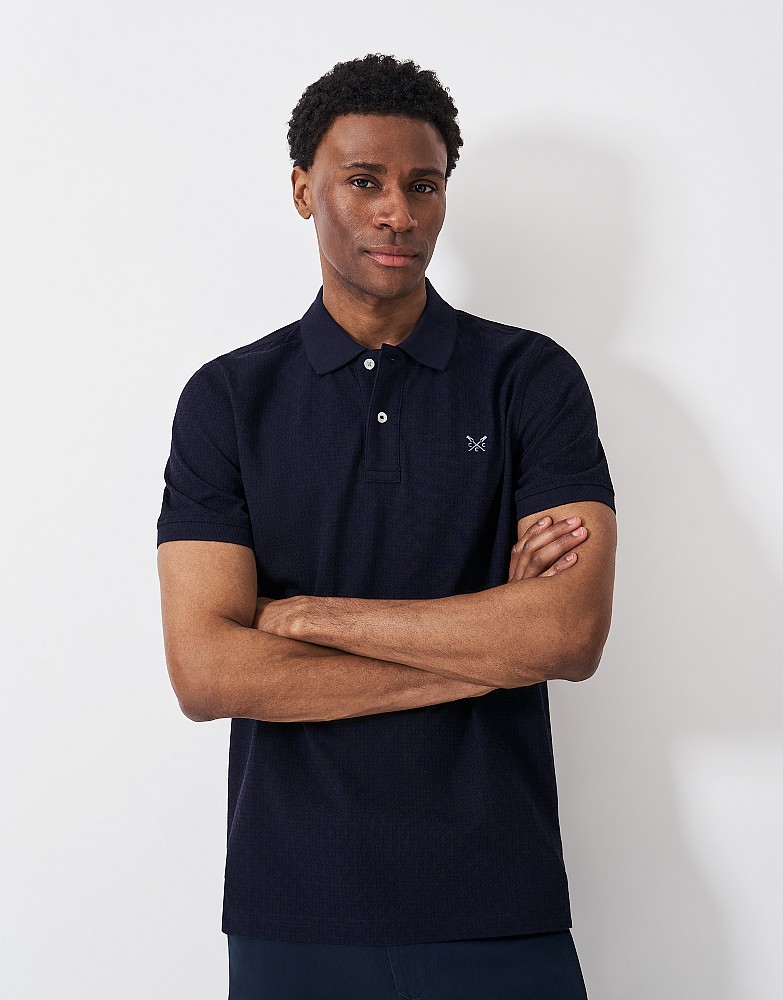 Geo Print Polo in Navy