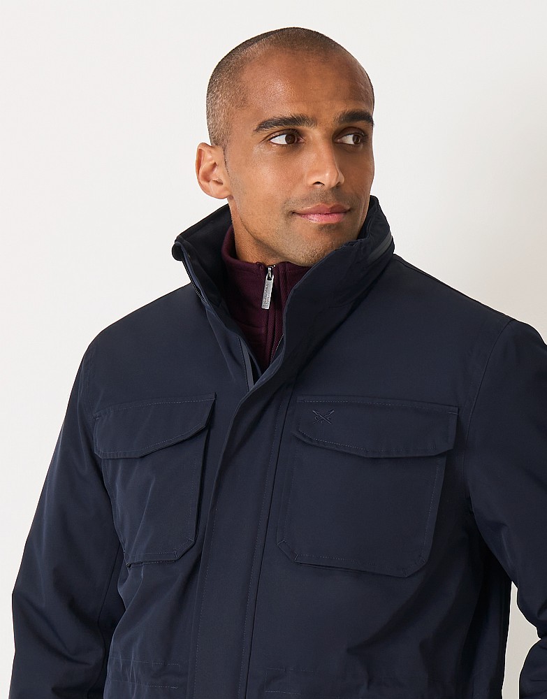 Men's Bideford Waterproof Jacket in Dark Navy from Crew Clothing