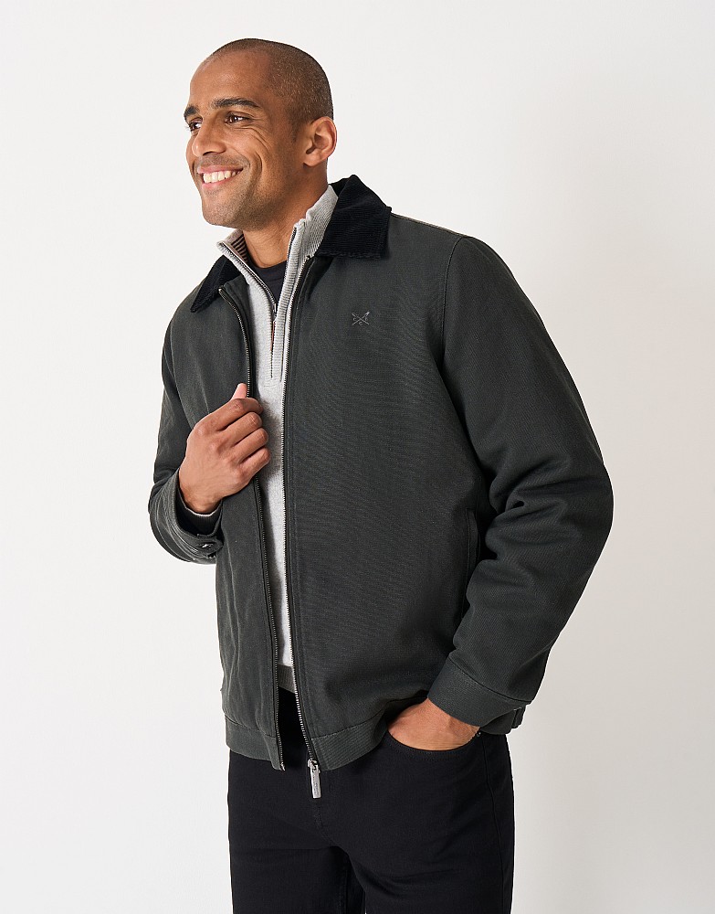 Cord Collar Jacket in Charcoal
