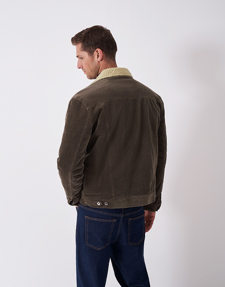 Brown Corduroy Faux Shearling-Lined Jacket from Crew Clothing Company