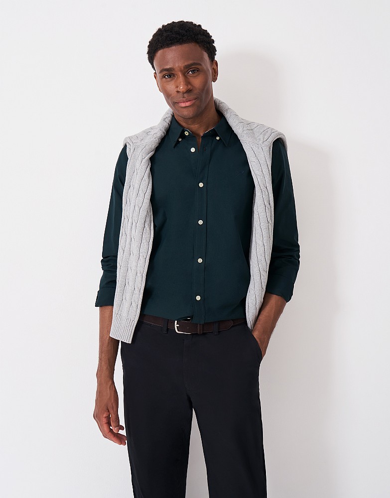 Slim Fit Oxford Shirt in Bottle Green