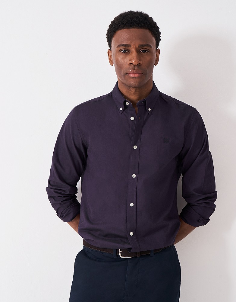 Slim Fit Striped Oxford Shirt in Burgundy and Black